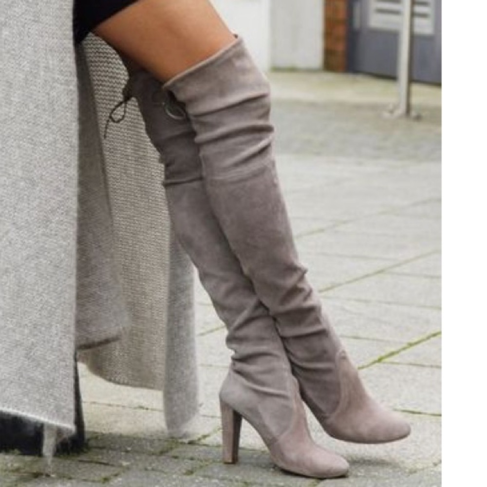 Stuart Weitzman Highland Boots, Topo Suede, NWOT